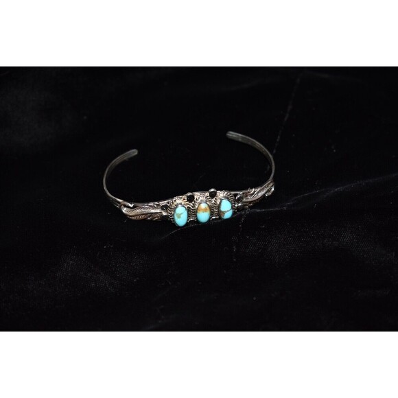 Native America Navajo Sterling Silver Turquoise Bracelet Cuff By Darrell Morgan - Picture 7 of 10